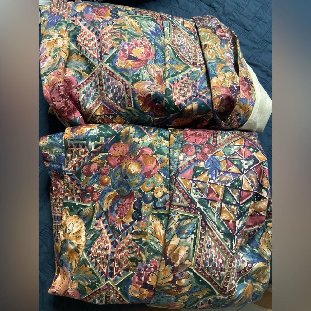 2PC. Set CLASSICS DEBENHAMS HOME Floral Berries Cabbage Rose Multicolor Curtains